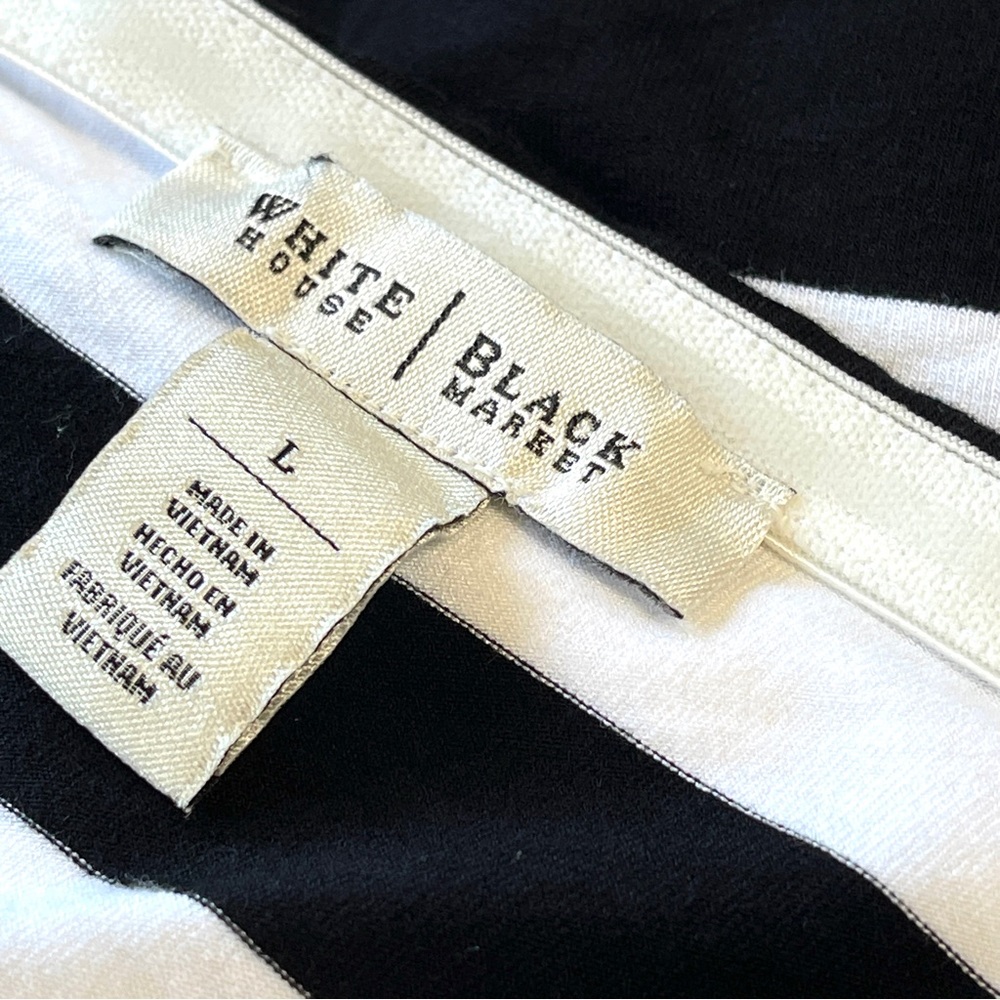 WHBM Off-Shoulder Striped Knit Top – Size Large, Tall-Friendly Fit - Picture 13 of 13